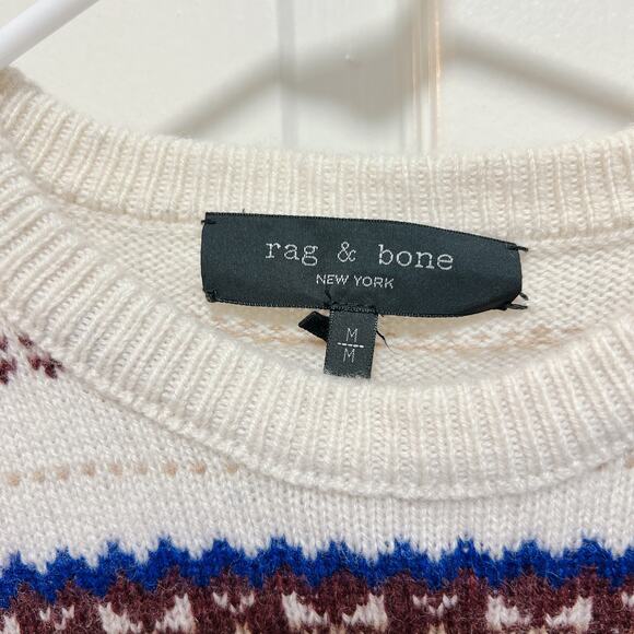 Rag & Bone Cream & Multicolour Knit Wool Sweater - Picture 5 of 8